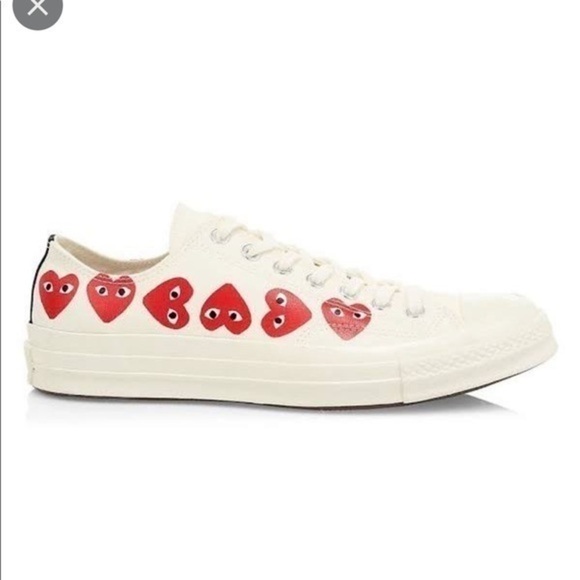 Converse Comme des Garcons Play Multi-Heart White women size 11 - Picture 7 of 8